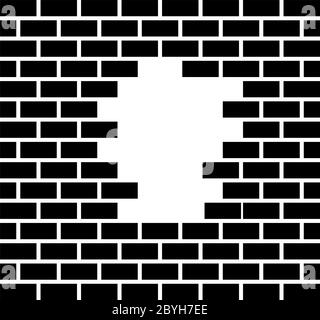 Hole In Brick Wall Vector Illustration Stock Vector