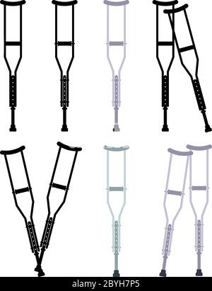 Crutches Icon Vector Illustration Stock Vector