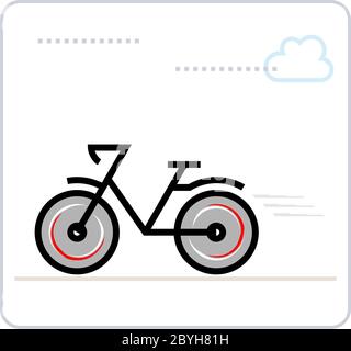 Bicycle Creative Concept Art Vector Illustration Stock Vector