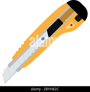 Retractable Razor Paper Cutter Knife Icon Vector Illustration Stock Vector
