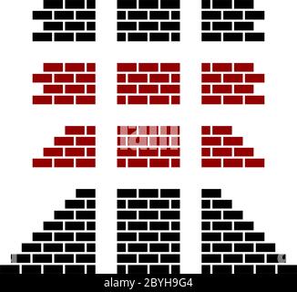 Brick Wall Icon Vector Illustration Stock Vector