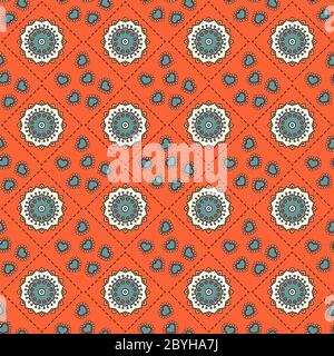 Seamless hand drawn mandala pattern for printing on fabric or pa Stock Vector