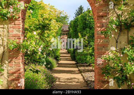 France, Cher, Berry, Route Jacques Coeur, Ainay le Vieil, Chateau d'Ainay le Vieil, castlel gardens, the Chartreuses // France, Cher (18), Berry, Rout Stock Photo