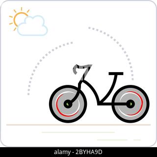 Bicycle Creative Concept Art Vector Illustration Stock Vector