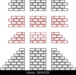 Brick Wall Icon Vector Illustration Stock Vector