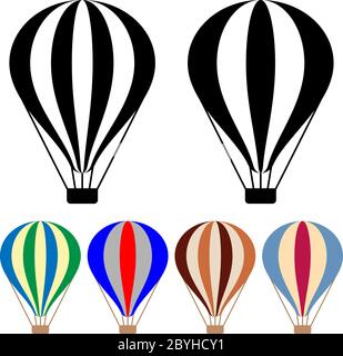 Hot air balloon icon, modern minimal flat design style symbol. Vector ...