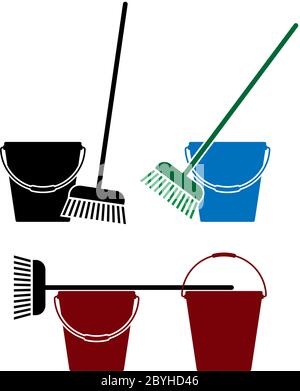 Mop Bucket Icon Vector Illustration Stock Vector