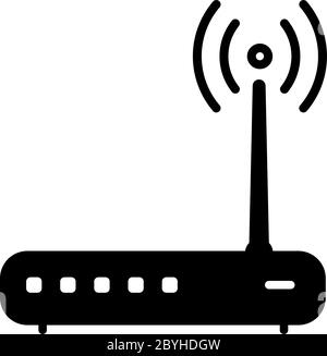 Icona della porta lan del modem WiFi. Cartoon del modem wifi icona