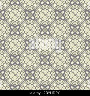 Seamless hand drawn mandala pattern. Vintage elements in orienta Stock Vector