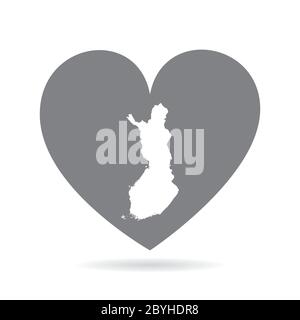 Finland 3D map with green recycle sign. 3D Rendering Stock Vector