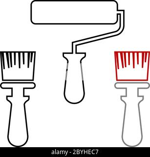 Painters Roller Brush Icon, Vector art Illustration Stock Vector