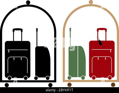 Hotel Baggage Cart Vector Illustration Stock Vector