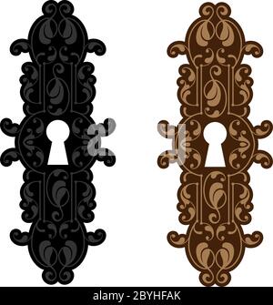 Keyhole Decorative Frame Vector Illustration Stock Vector