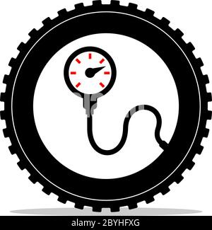 Tyre (Tire) Pressure Gauge Icon Vector Illustration Stock Vector