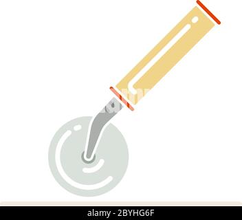 Pizza Slicer Tool Vector Illustration Stock Vector