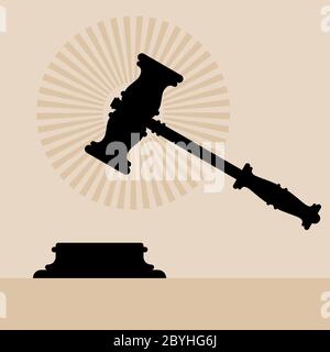 Judge Gavel Anvil Icon Vector Illustration Stock Vector