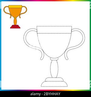 VASE , connect the dots and coloring page. Worksheet - game for kids. Restore dashed line - trace game for children. puzzle game Stock Vector