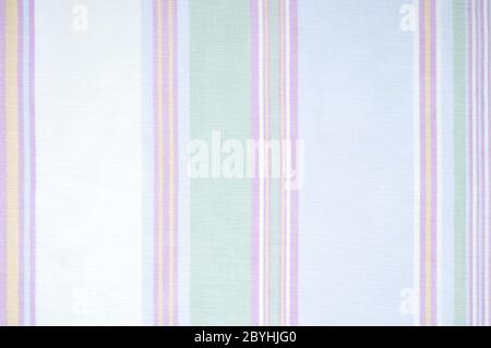 Closeup detail of green, violet and white striped fabric Stock Photo