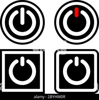Power On / Off Switch Icon, Sign / Symbol Vector Illustration Stock Vector