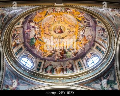 Fresco on the chapel by Niccolò Circignani called  Pomarancio in Santa Pudenziana Basilica - Rome, Italy Stock Photo