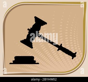 Judge Gavel Anvil Icon Vector Illustration Stock Vector