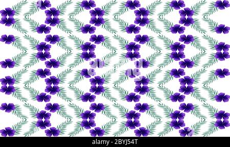 digital textile design of flowers and leaves Stock Vector