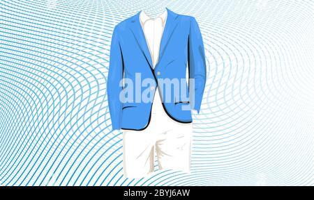 mock up illustration of male fashion wear on abstract background Stock Vector