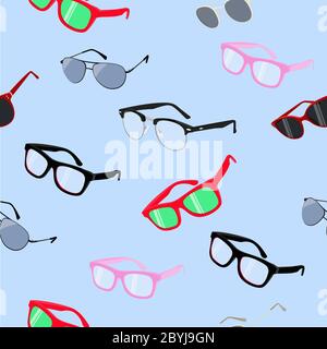 Vector Seamless Pattern Background, Glasses Themed Stock Vector