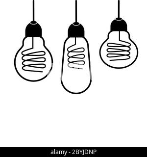 light bulb idea isolated on a white background. EPS 10 vector. Stock Vector