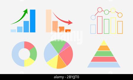Vector business infographics set with different diagram illustrations Stock Vector