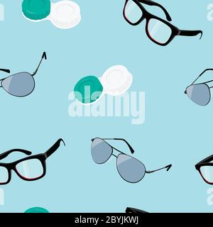 Vector Seamless Pattern Glasses Themed Stock Vector