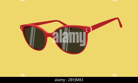 Vector Isolated Illustration of Red Sunglasses Stock Vector