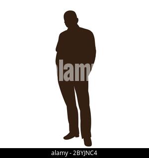 white background, black silhouette of a man walking Stock Vector Image ...