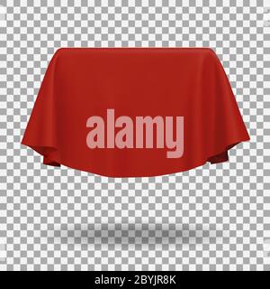 Red fabric covering a blank template vector illustration Stock Vector