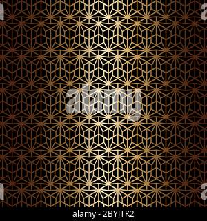 Art deco seamless pattern in gold color on an isolated black background or gold exclusive background. EPS 10 vector. Stock Vector
