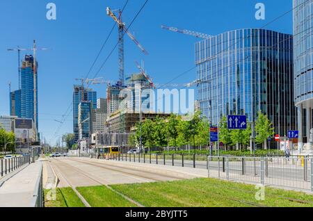 Warsaw, Mazovian province, Poland. Construction works in Wola district, Prosta street. Stock Photo