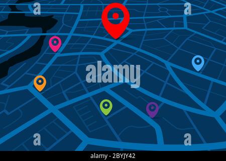 Clean top view of the day time city map with street and river, Blank urban  imagination map, vector illustration Stock Photo - Alamy