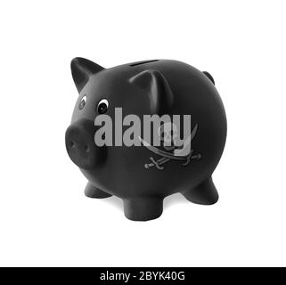 Ceramic piggy bank with painting Stock Photo