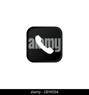Accept call icon modern button for web or appstore design black symbol isolated on white background. Vector EPS 10. Stock Vector