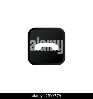 Decline call icon modern button for web or appstore design black symbol isolated on white background. Vector EPS 10. Stock Vector