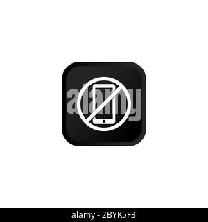 No cell phone sign icon modern button design black symbol isolated on white background. Vector EPS 10. Stock Vector