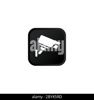 Surveillance camera or security camera icon modern button design black symbol isolated on white background. Vector EPS 10. Stock Vector