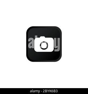 Camera, photo icon modern button design black symbol isolated on white background. Vector EPS 10. Stock Vector