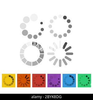 Loading icon set on an isolated white background. EPS 10 vector. Stock Vector
