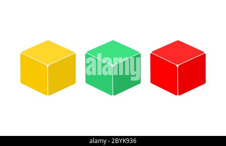 Cube for web and Apps or box, package icon in modern colour design concept on isolated white background. EPS 10 vector. Stock Vector