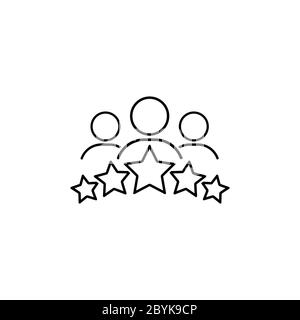 Product ratings five stars, quality rating, feedback, premium icon flat logo in black on isolated white background. EPS 10 vector Stock Vector