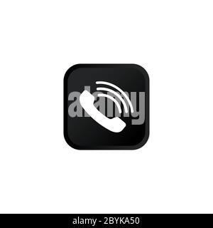 Accept call icon modern button for web or appstore design black symbol isolated on white background. Vector EPS 10. Stock Vector