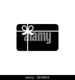 Gift card icon vector logo design black symbol isolated on white background. Vector EPS 10. Stock Vector