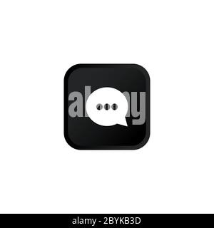 Chat message icon modern button design black symbol isolated on white background. Vector EPS 10. Stock Vector