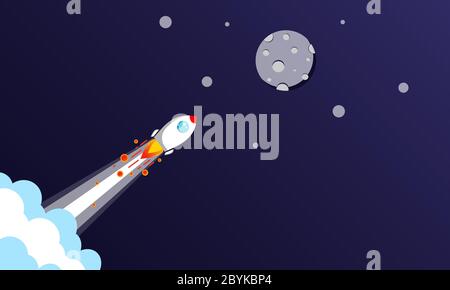 Rocket or spaceship icon flat vector logo design modern colour symbol isolated background. Vector EPS 10 Stock Vector